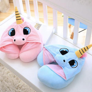 Unicorn Neck Pillow with Hoodie
