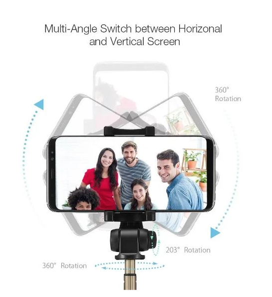 Foldable Extended Bluetooth Remote Tripod Selfie Stick Mono Pod