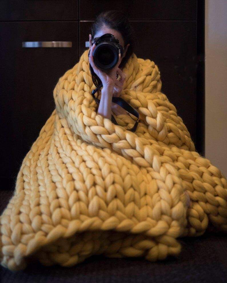Handmade Chunky Knitted Blanket
